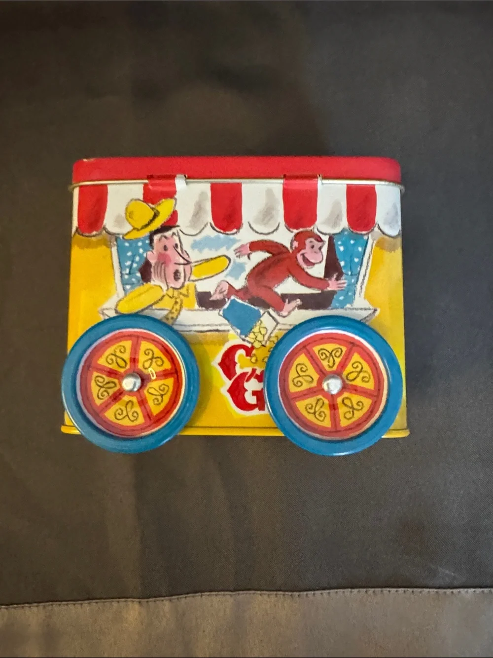 Curious George Circus Tin Toy Box - Yellow & Red
